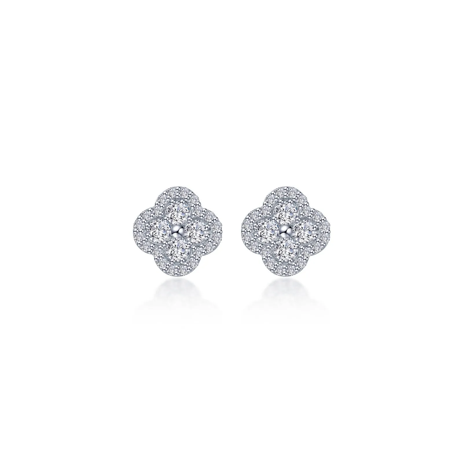 0.8 CTW Flower Halo Stud Earrings E0610CRP00