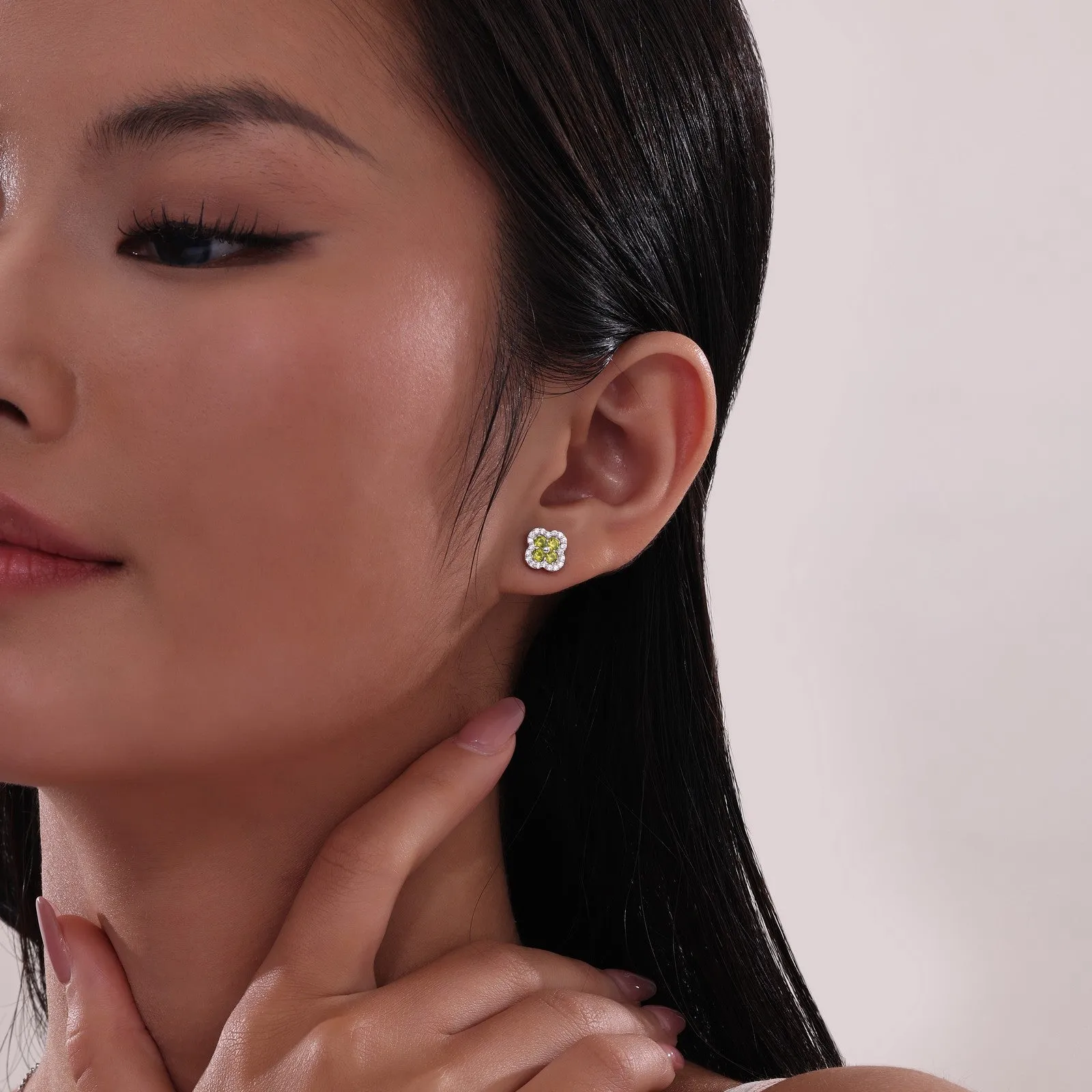0.8 CTW Flower Halo Stud Earrings E0610CRP00