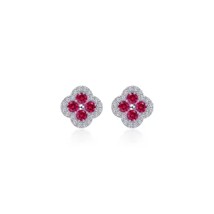 0.8 CTW Flower Halo Stud Earrings E0610CRP00
