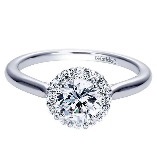 1.00 Carat Round Brilliant Cut Halo Diamond Engagement Ring - style 3