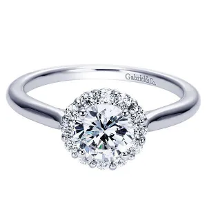 1.00 Carat Round Brilliant Cut Halo Diamond Engagement Ring - style 3