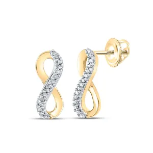 10kt Golden Infinity Sparkle Earrings: Timeless Elegance with Diamond Accents