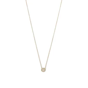 14 Karat Gold Plated Mini Synthetic White Opal Necklace