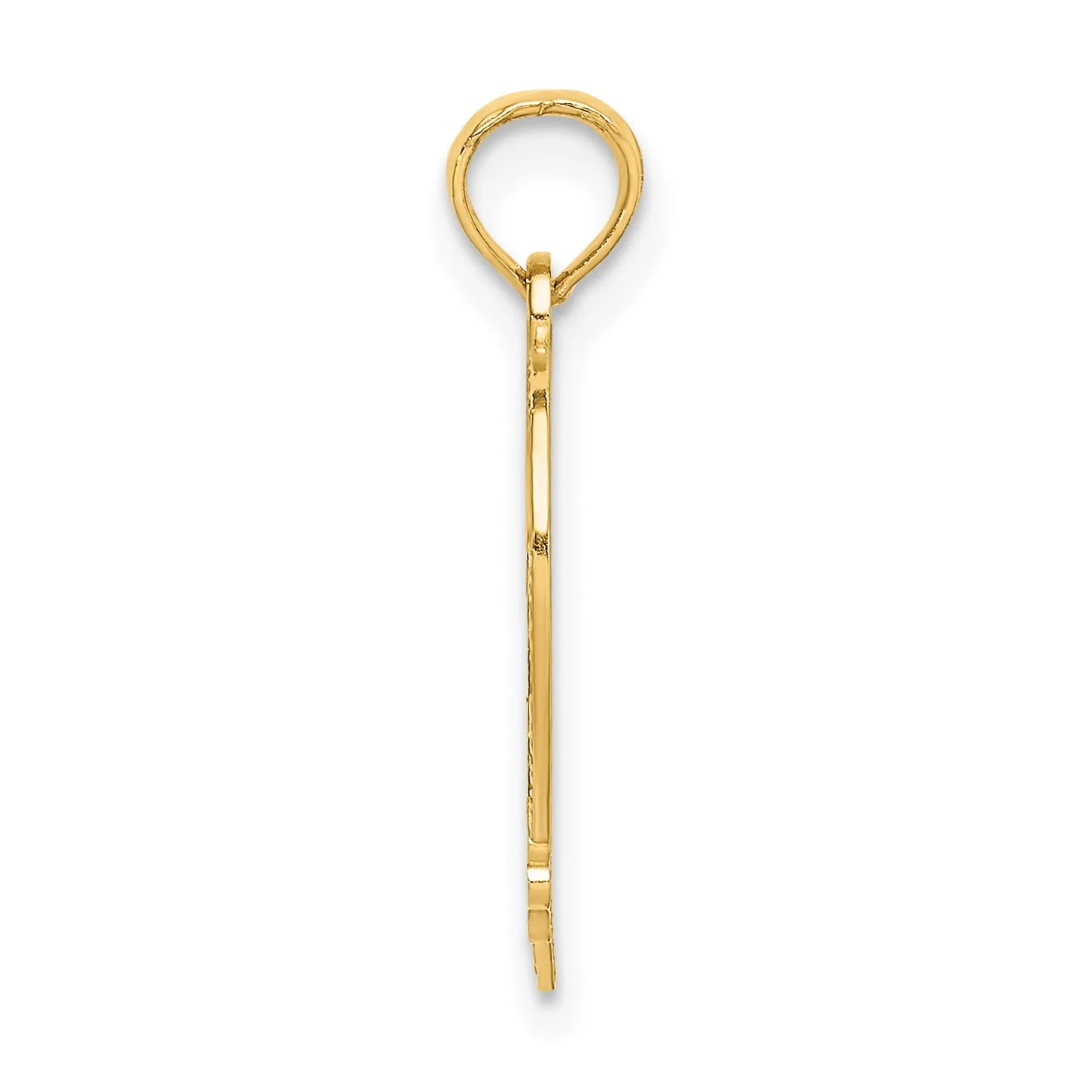14k Yellow Gold QUINCE ANOS 15 in Heart Design Pendant