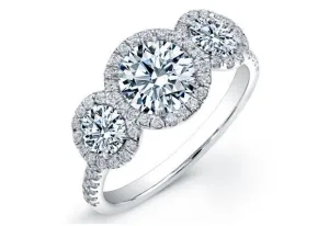 1.50 CARAT CENTER ROUND BRILLIANT CUT DIAMOND ENGAGEMENT RING