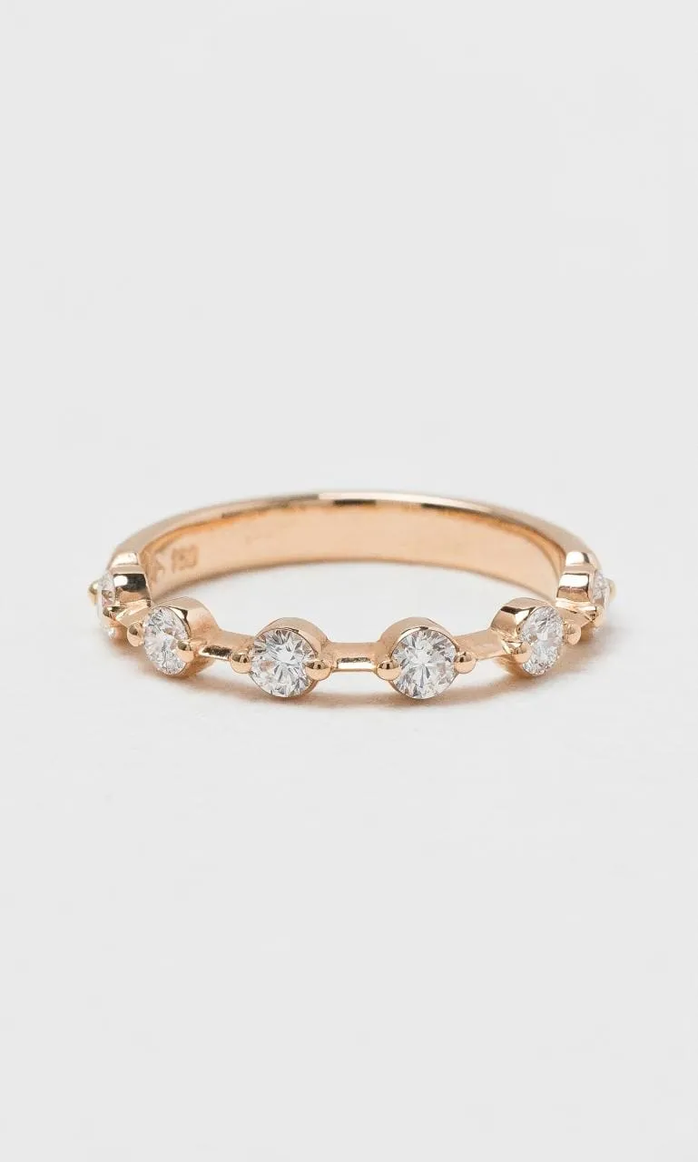 18K RG 0.42ct TDW Dots & Bar Diamond Band