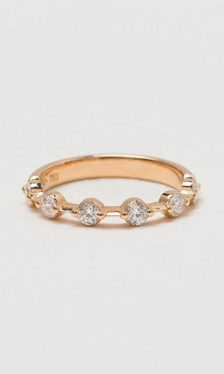 18K RG 0.42ct TDW Dots & Bar Diamond Band