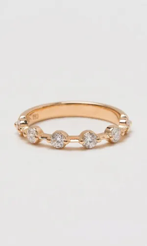 18K RG 0.42ct TDW Dots & Bar Diamond Band