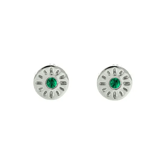 18k White Gold Emerald Earrings Timeless