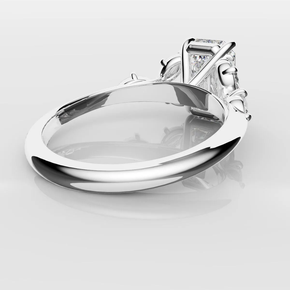 2 Carat Emerald Cut Diamond Ring With Marquise Details