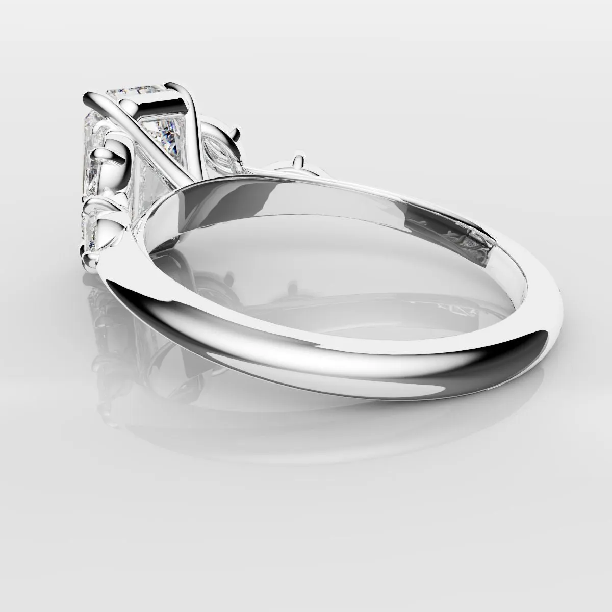 2 Carat Emerald Cut Diamond Ring With Marquise Details