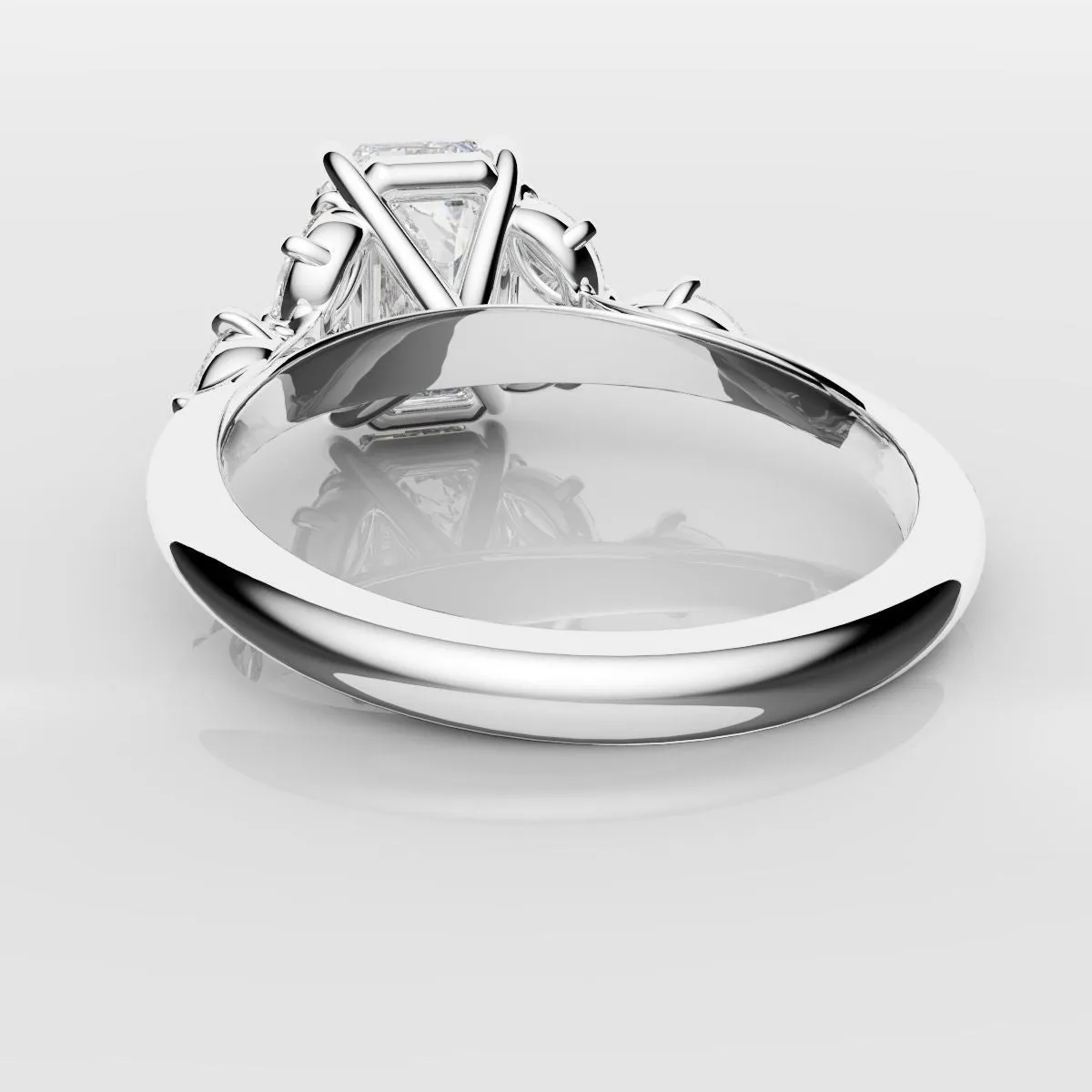2 Carat Emerald Cut Diamond Ring With Marquise Details