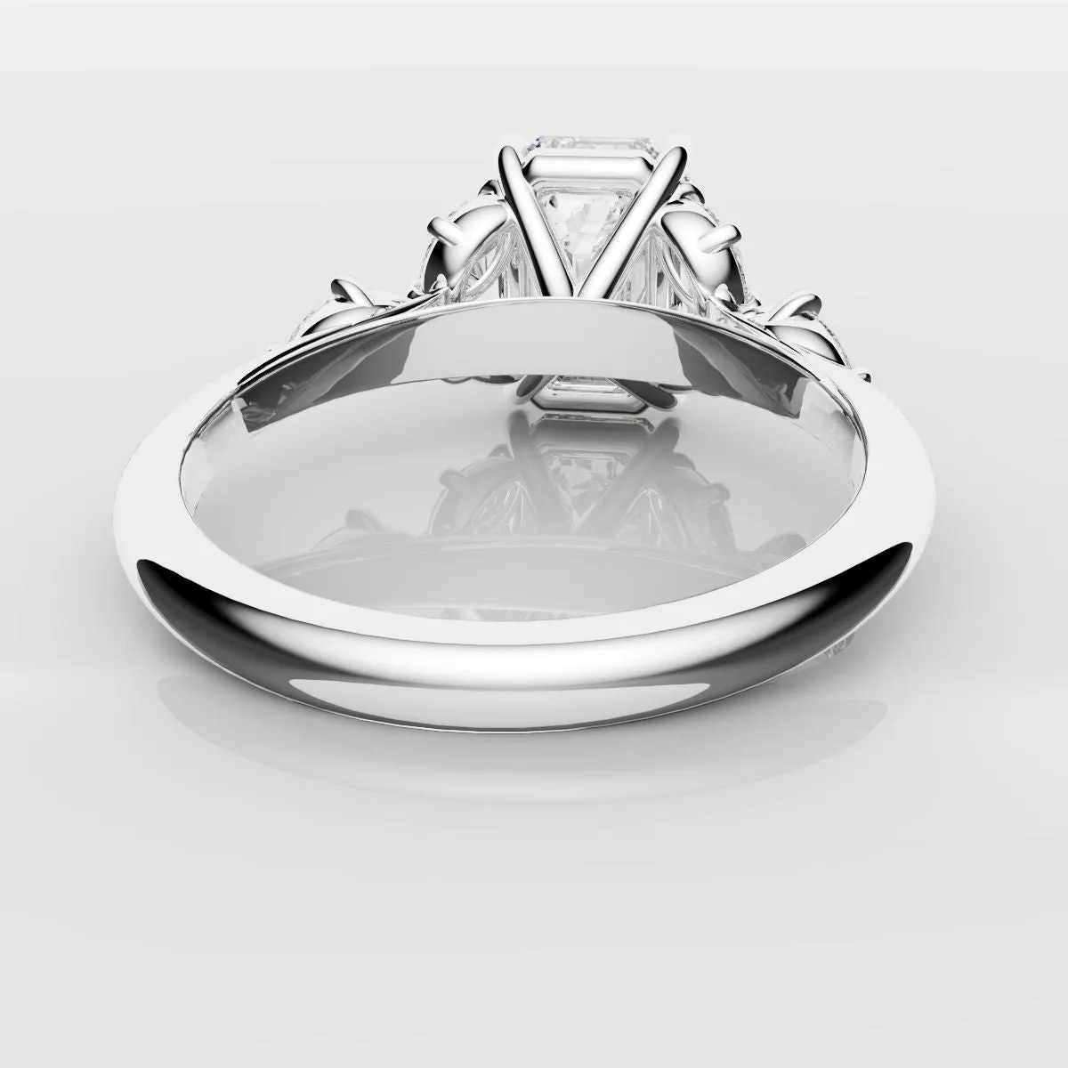 2 Carat Emerald Cut Diamond Ring With Marquise Details