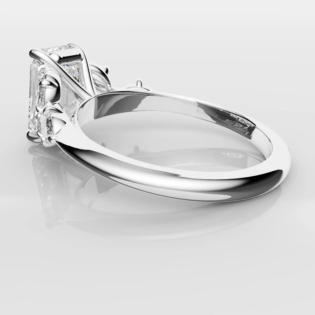 2 Carat Emerald Cut Diamond Ring With Marquise Details