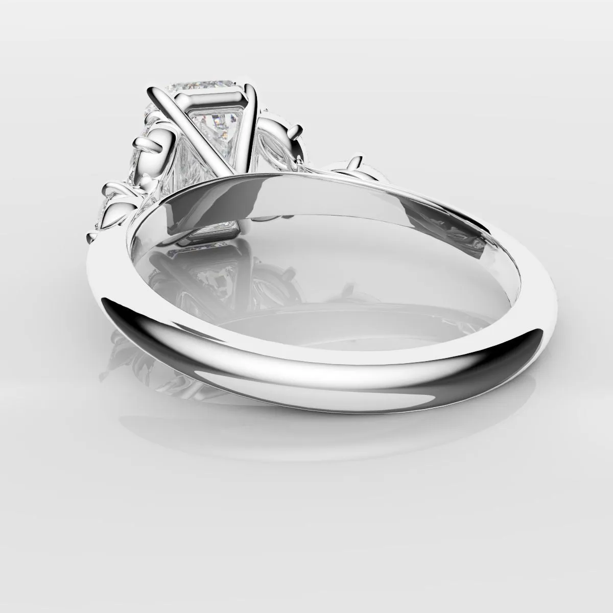 2 Carat Emerald Cut Diamond Ring With Marquise Details