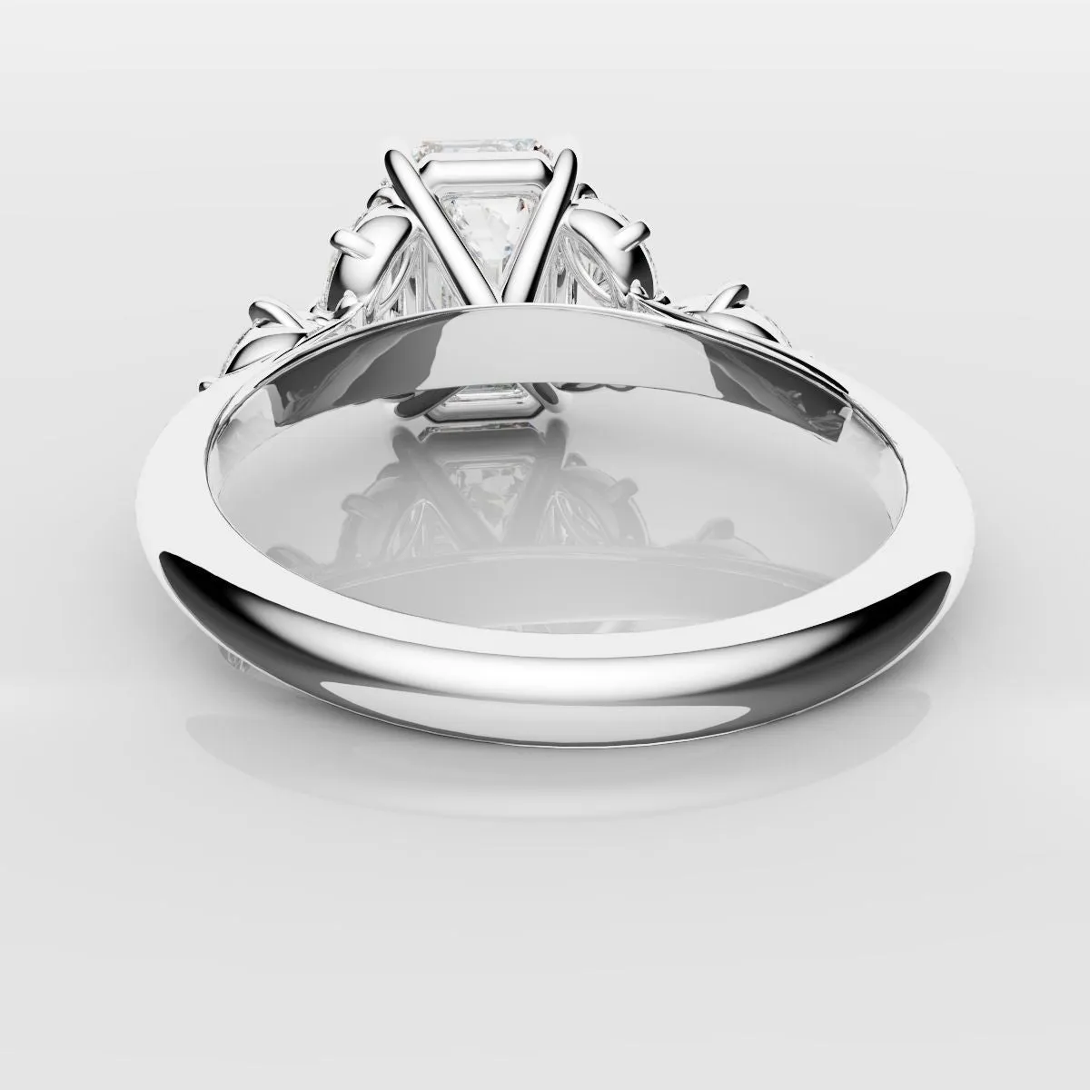 2 Carat Emerald Cut Diamond Ring With Marquise Details
