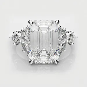 2 Carat Emerald Cut Diamond Ring With Marquise Details
