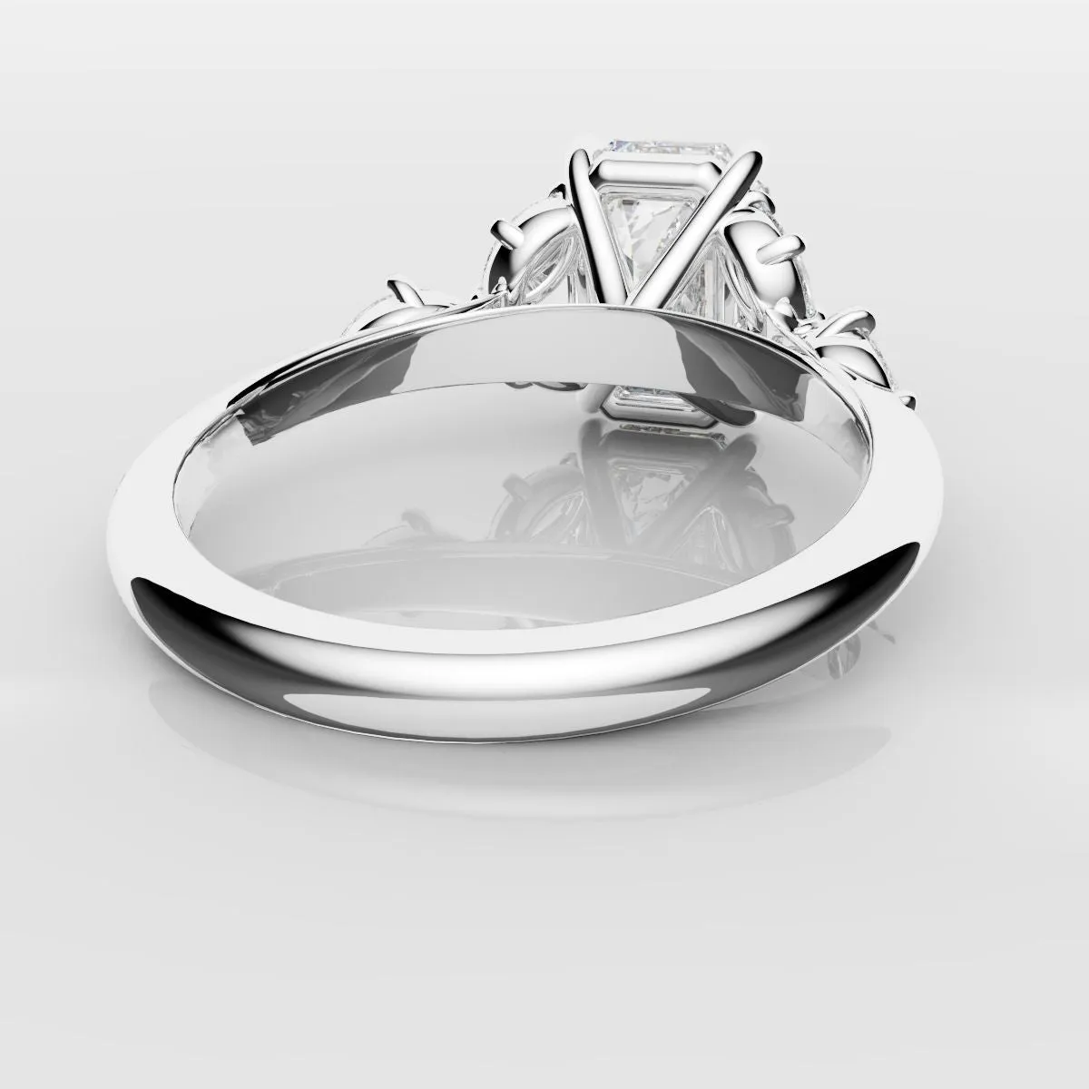 2 Carat Emerald Cut Diamond Ring With Marquise Details
