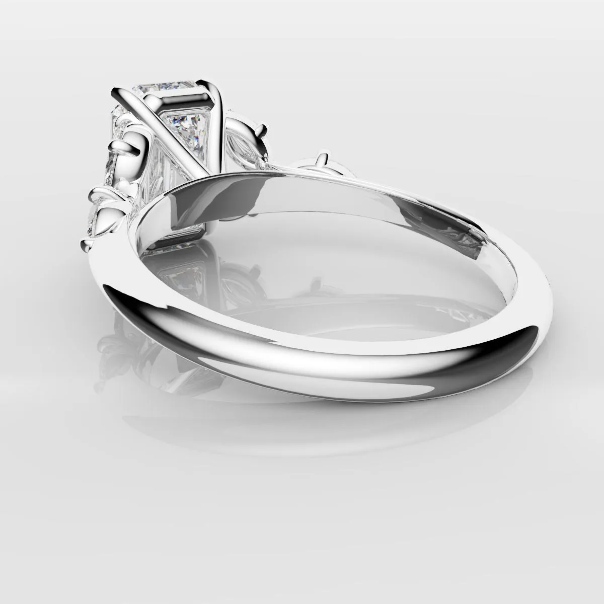 2 Carat Emerald Cut Diamond Ring With Marquise Details