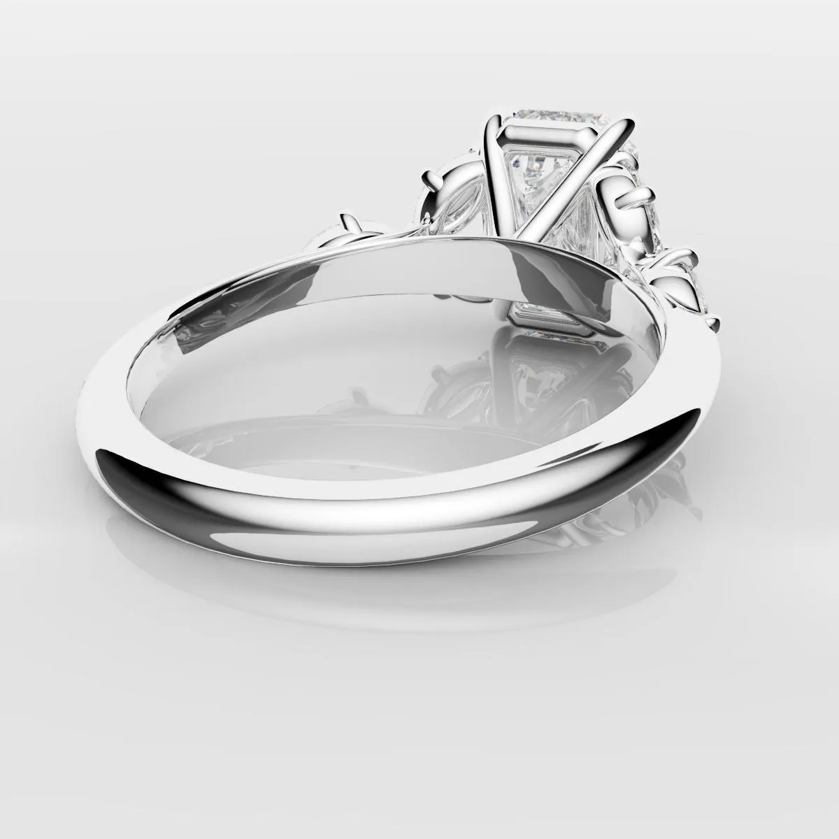 2 Carat Emerald Cut Diamond Ring With Marquise Details