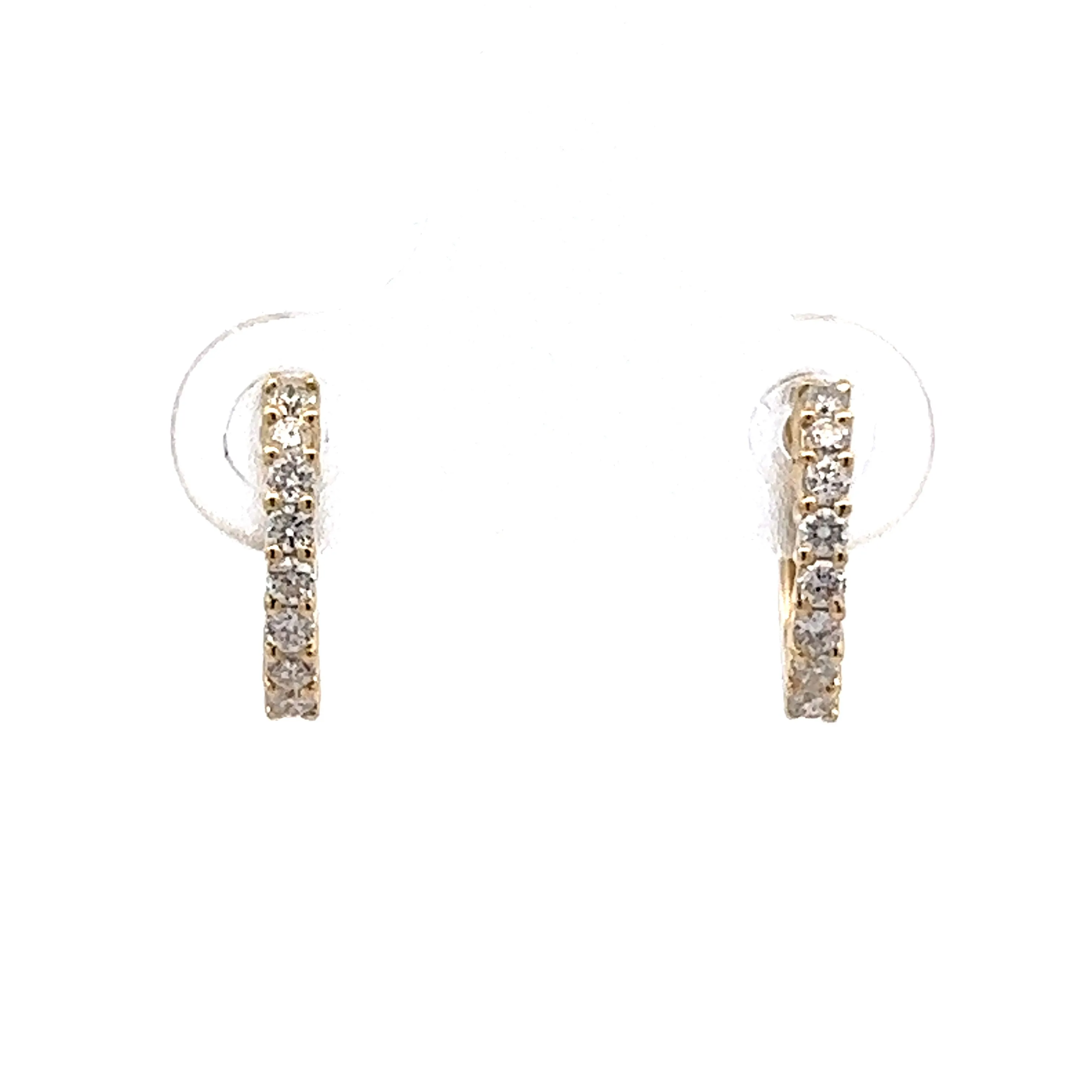 .25 Diamond Hoop Earrings in 14k Yellow Gold