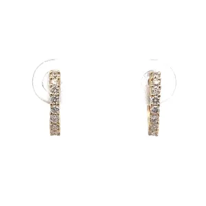 .25 Diamond Hoop Earrings in 14k Yellow Gold