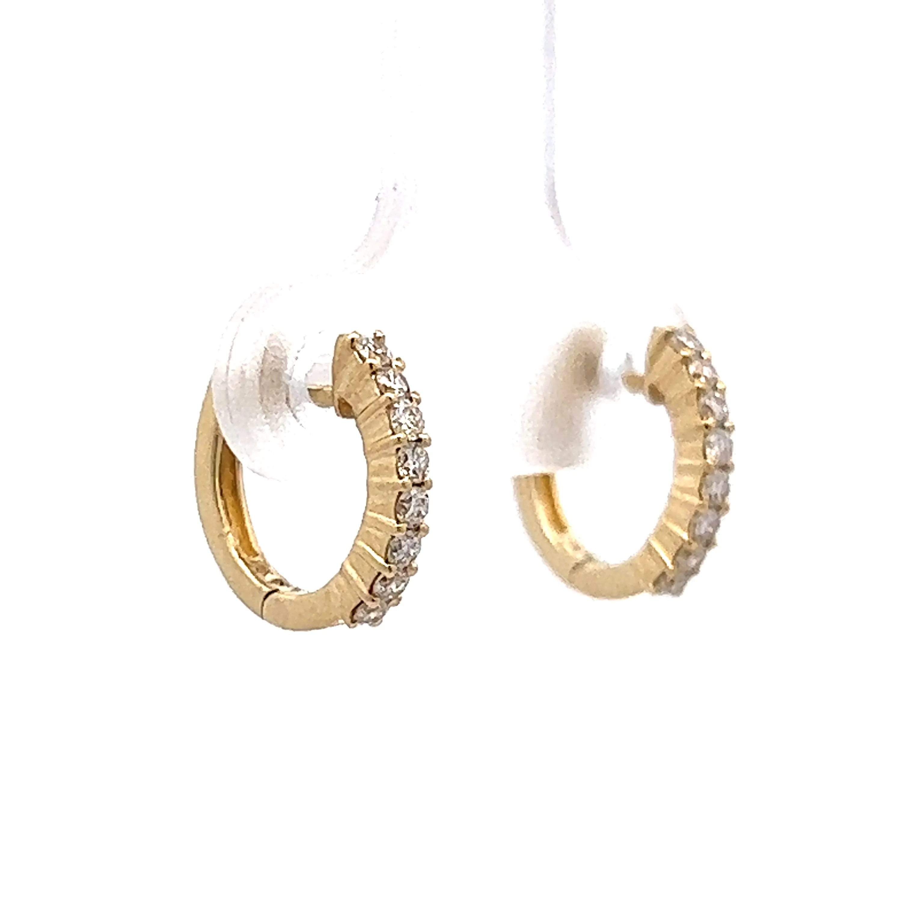 .25 Diamond Hoop Earrings in 14k Yellow Gold