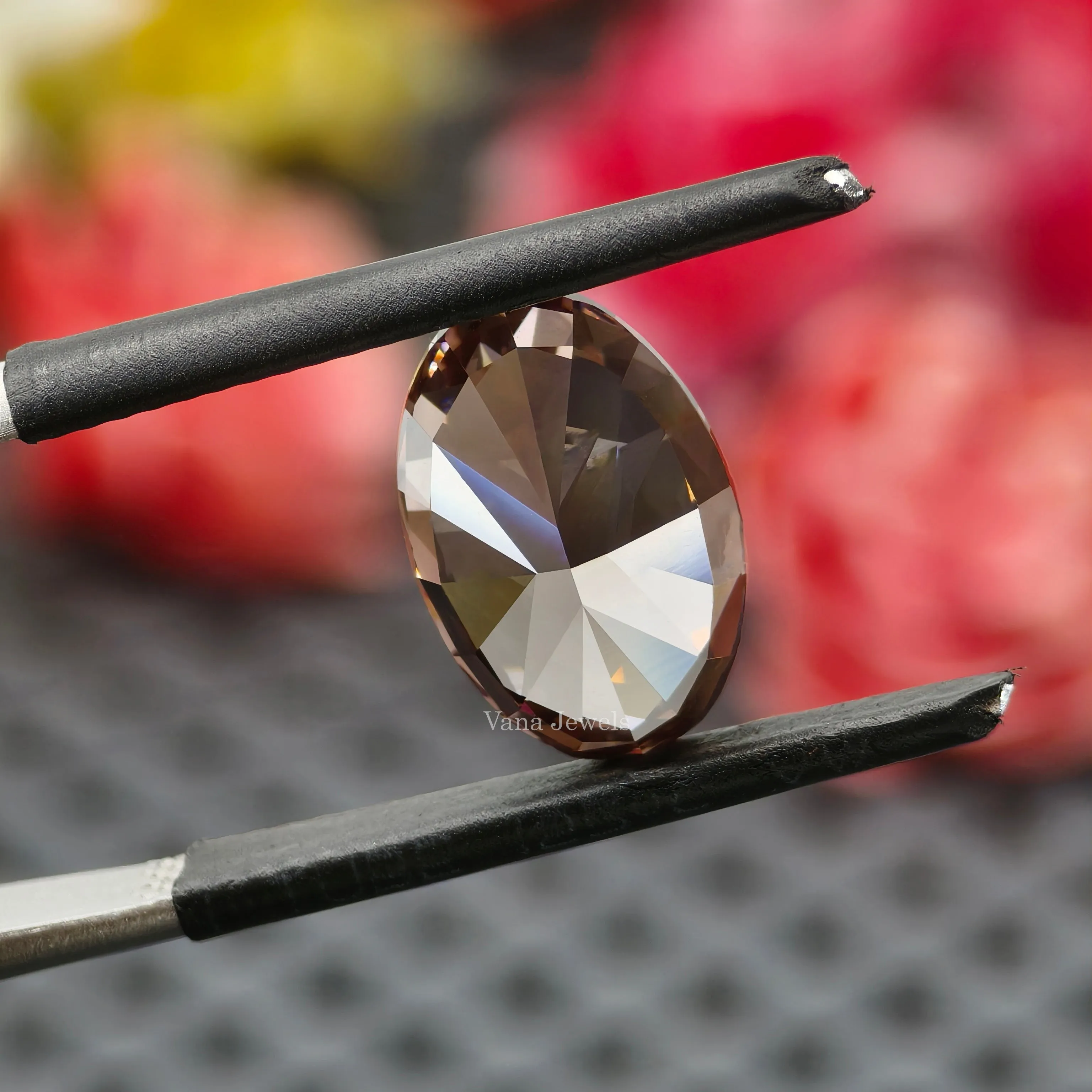 3.82 CT Brownish Pink Oval Cut Lab Grown Diamond for Engagement Ring or Pendant.