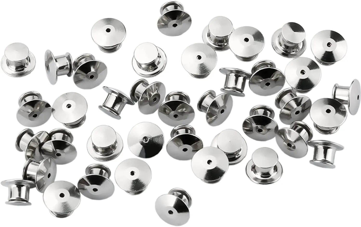 40 Pieces Metal Pin Backs Locking Pin Keepers Locking Clasp with Storage Case