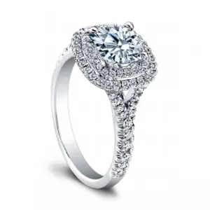 6.00 CARAT CENTER ROUND BRILLIANT CUT DIAMOND HALO ENGAGEMENT RING