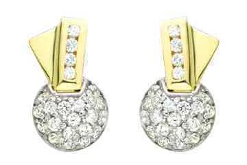 7/10 Carat Diamond 14K Two Tone Earrings