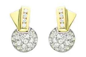 7/10 Carat Diamond 14K Two Tone Earrings