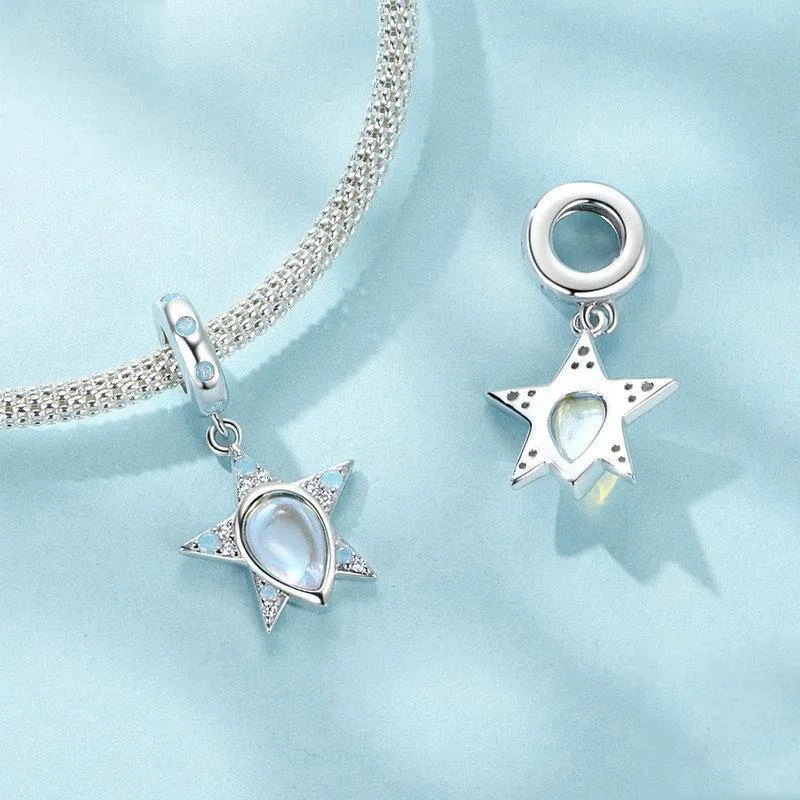 925 Sterling Silver Blue Star Beaded Bracelet