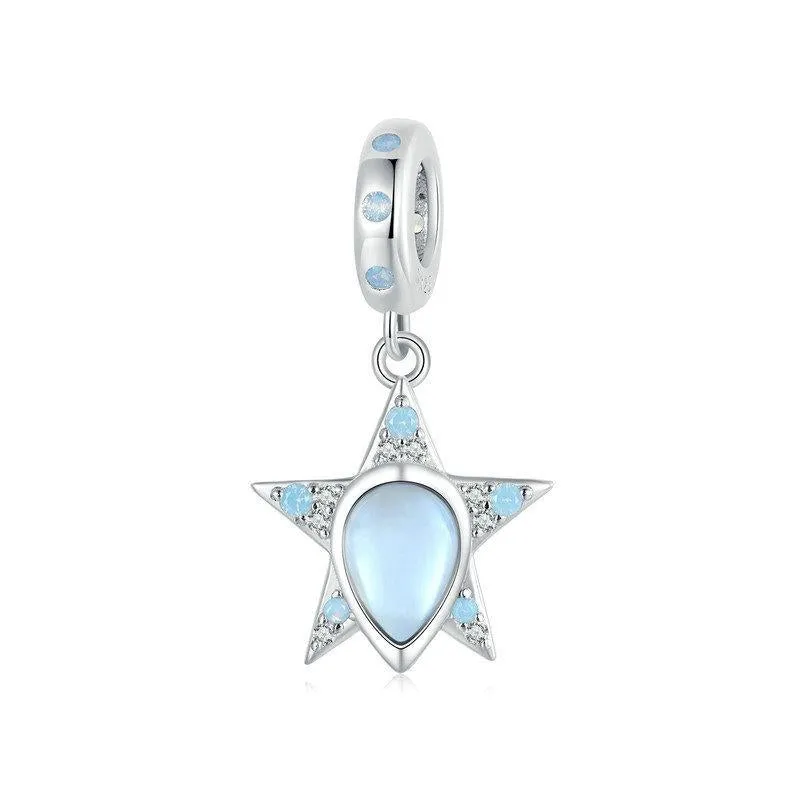 925 Sterling Silver Blue Star Beaded Bracelet