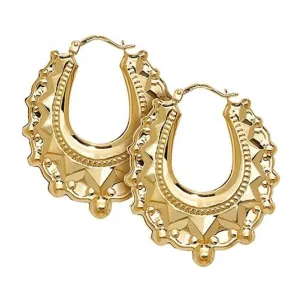 9ct Yellow Gold Creole Earrings ER406