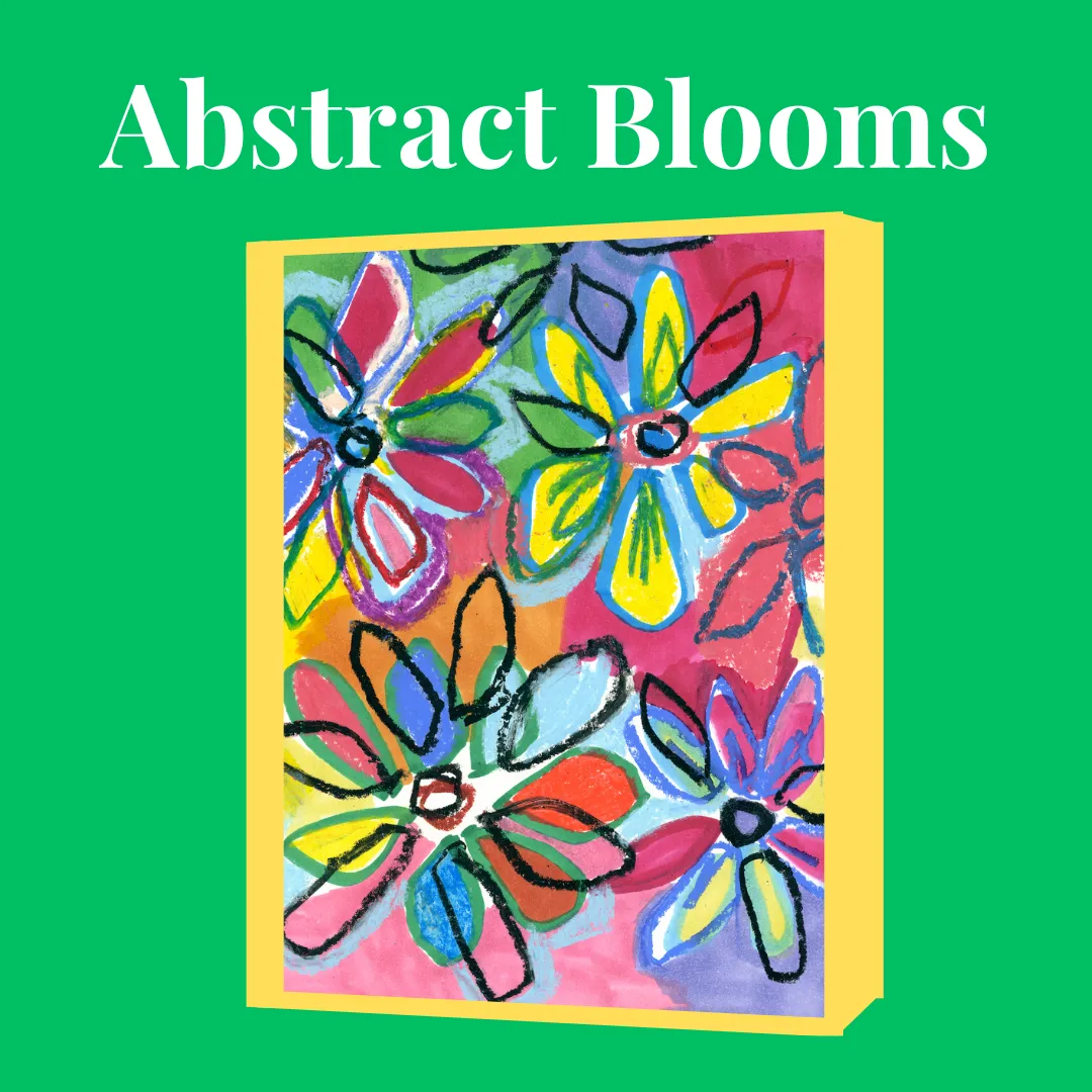 Abstract Blooms Fringed Lampshade