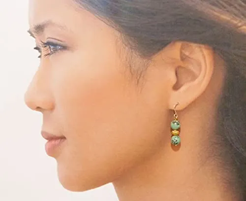 African Turquoise Gold-Filled Earrings