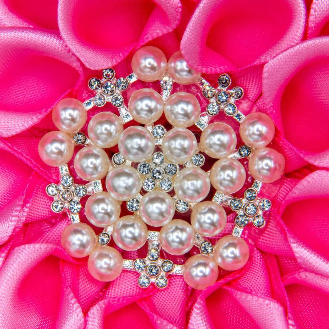 Alpha Kappa Alpha AKA Silk Flower Brooch