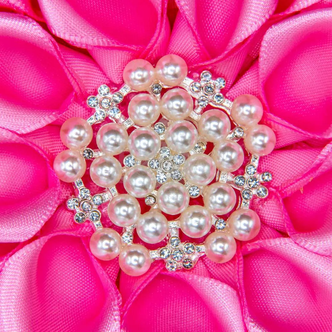 Alpha Kappa Alpha AKA Silk Flower Brooch