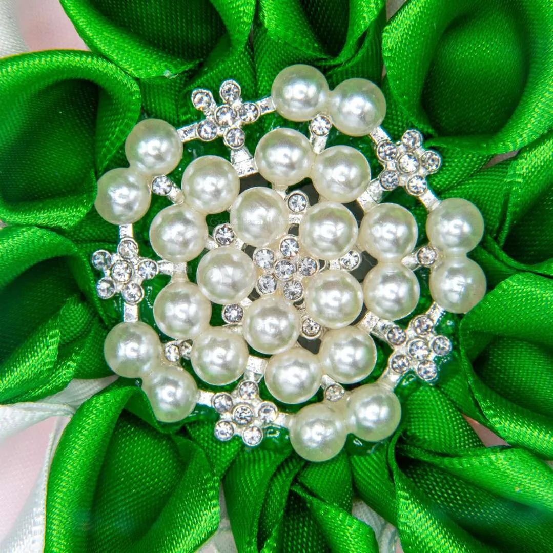 Alpha Kappa Alpha AKA Silk Flower Brooch