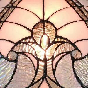 Amora Lighting AM297HL16B Tiffany Style White Hanging Lamp 16" Wide