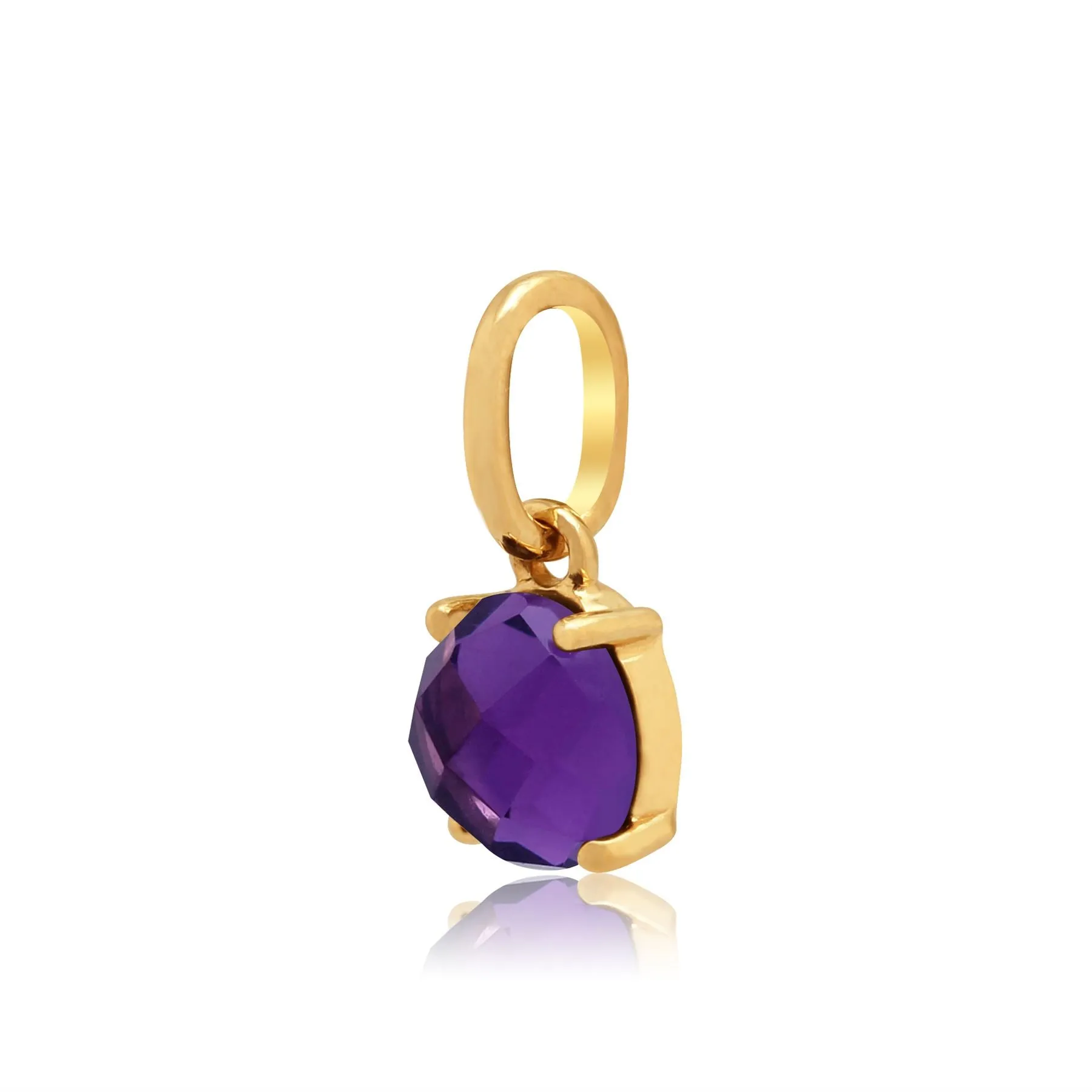 Amour Damier 9ct Gelbgold 0.90ct Klaue Satz Damebrett Amethyst Anhänger on 45cm Kette von Gemondo