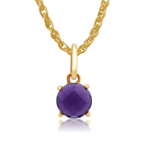 Amour Damier 9ct Gelbgold 0.90ct Klaue Satz Damebrett Amethyst Anhänger on 45cm Kette von Gemondo