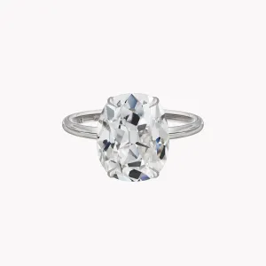 Antique Cut Cushion Solitaire Engagement Ring