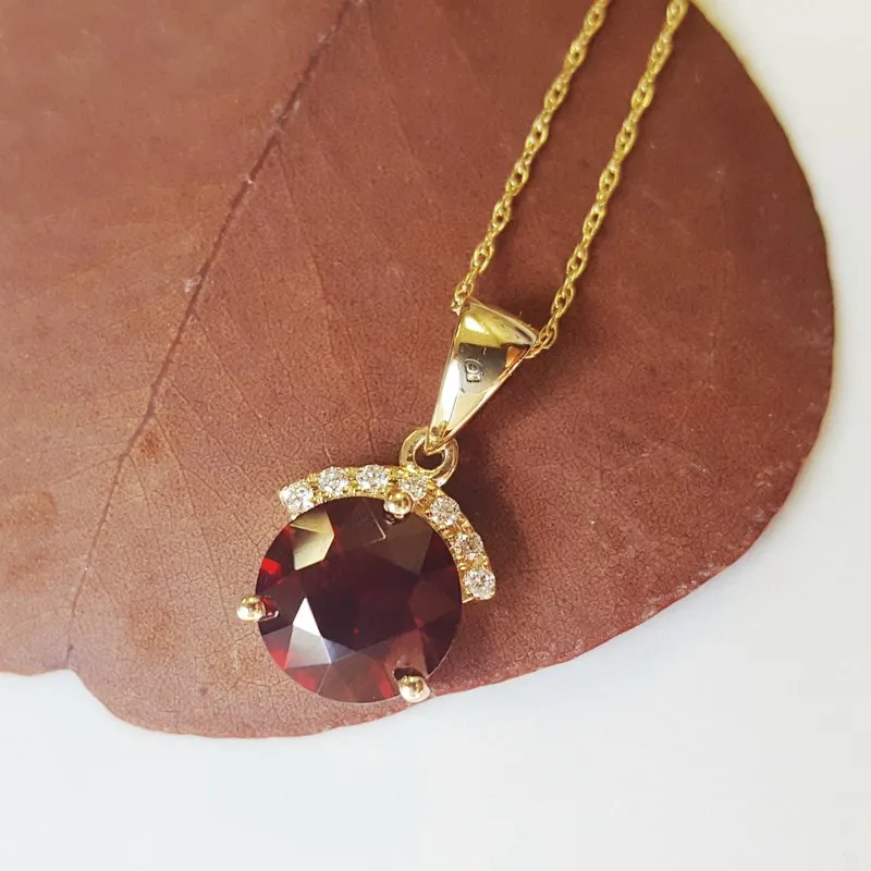Arizona Anthill Garnet Gold Jewelry Sunrise Pendant