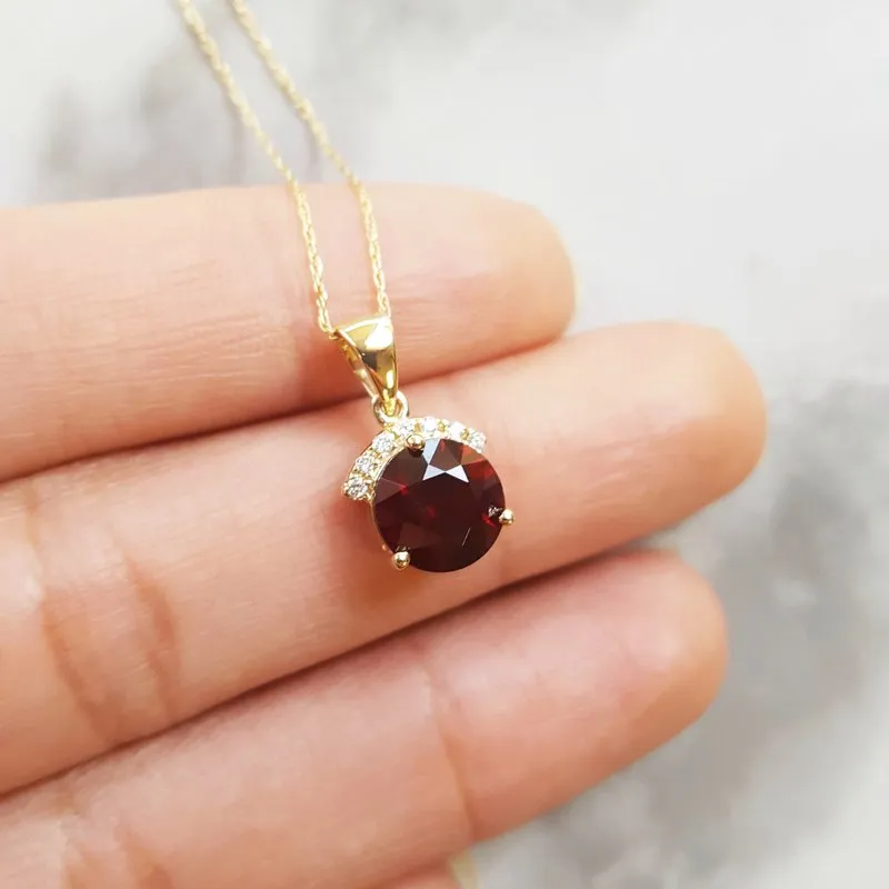 Arizona Anthill Garnet Gold Jewelry Sunrise Pendant