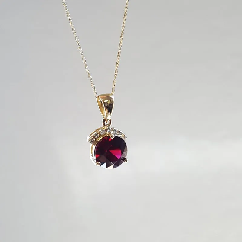 Arizona Anthill Garnet Gold Jewelry Sunrise Pendant