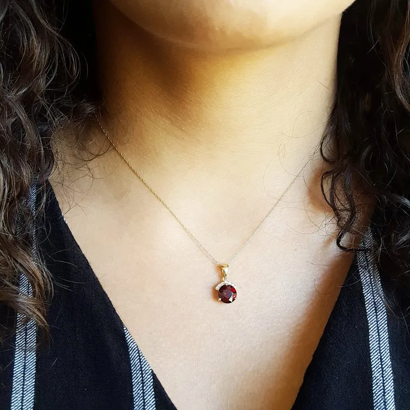 Arizona Anthill Garnet Gold Jewelry Sunrise Pendant