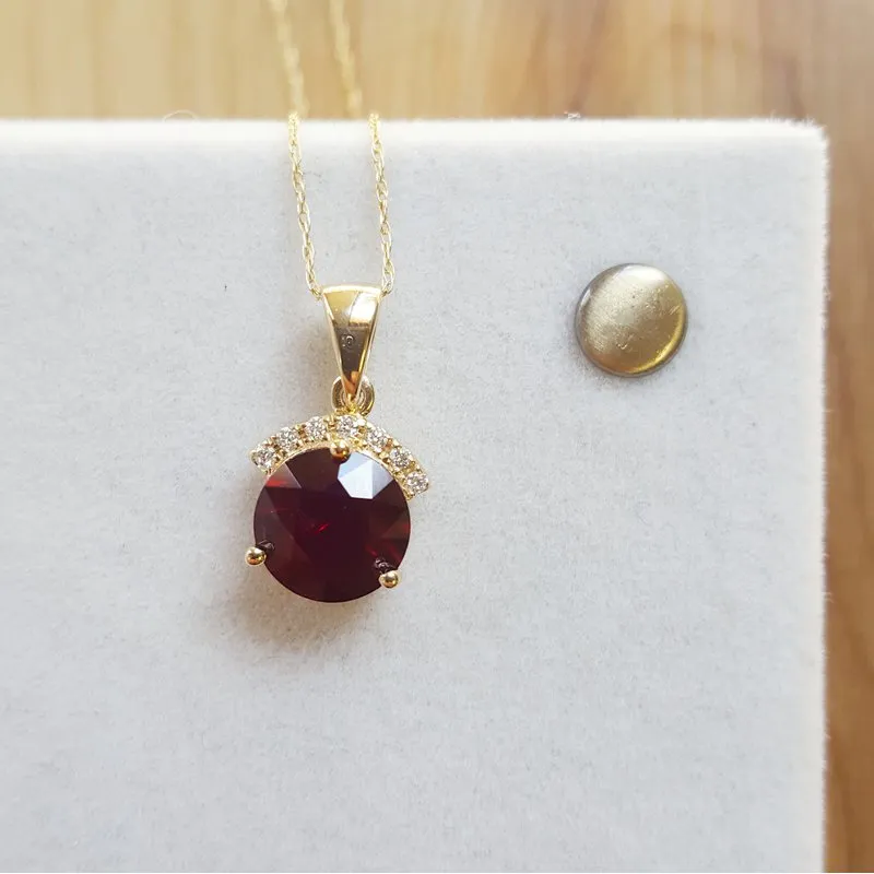 Arizona Anthill Garnet Gold Jewelry Sunrise Pendant