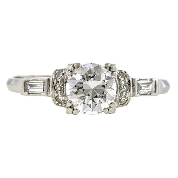 Art Deco Engagement Ring, TRB 0.78ct